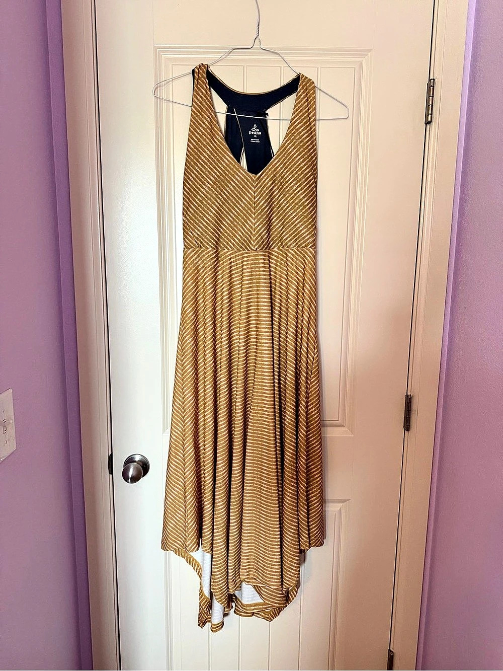 Prana Saxon Dress Striped Maxi Dress in Brown & Pink XL NWT